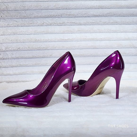 Violet Purple Patent High Heel Pumps Fabio - Picture 3 of 16
